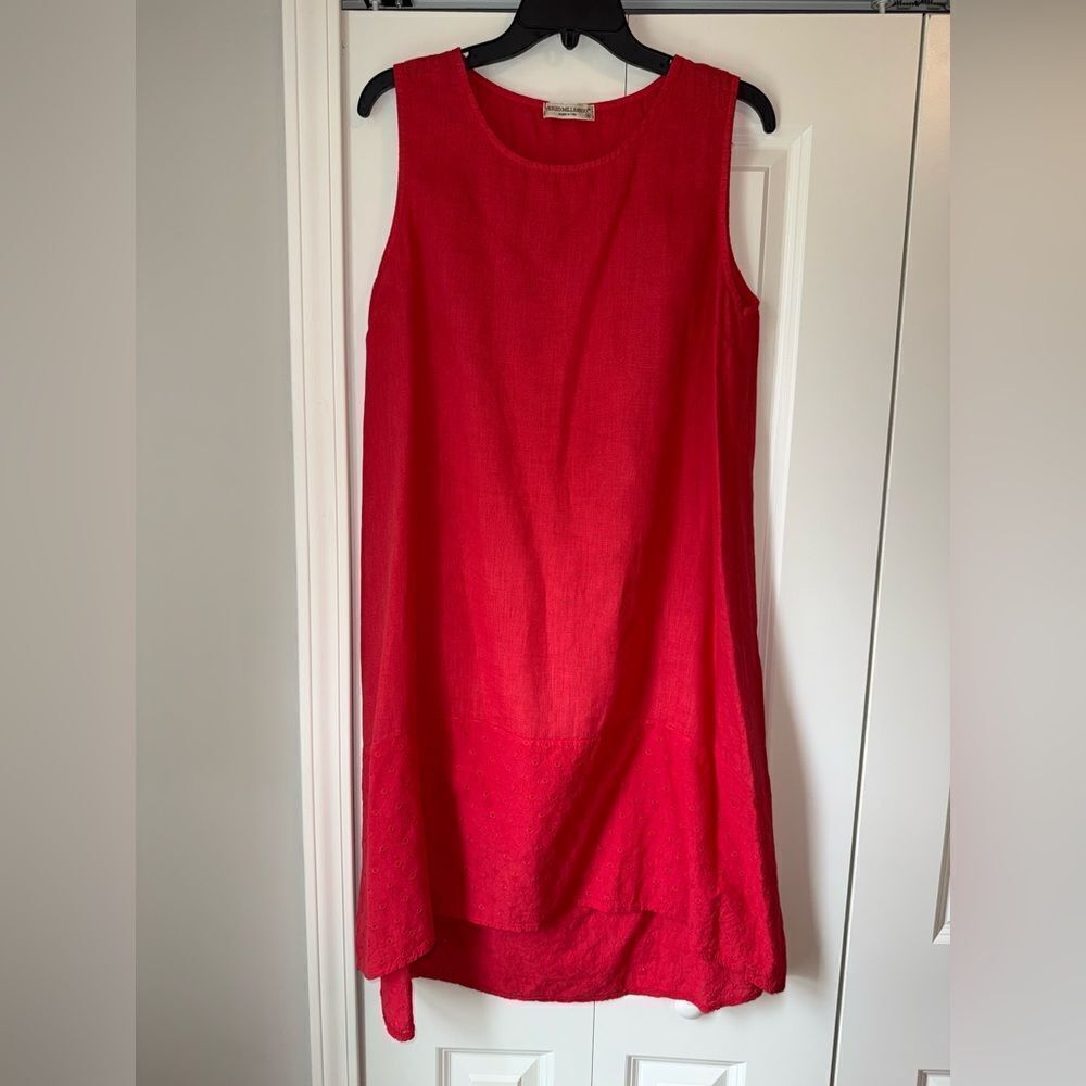 Terzo Millennio Size Medium Red Sleeveless High Low Dress Womens